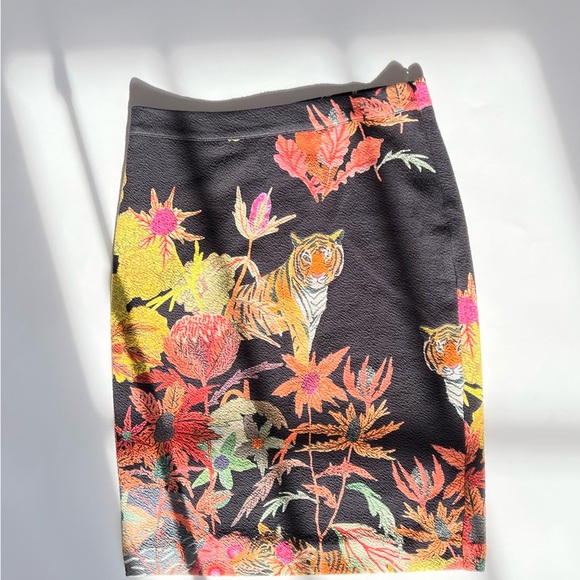 $100 Anthropologie +Michelle Morin Artist Collab Tiger Knit Skirt Sz M - Picture 6 of 8